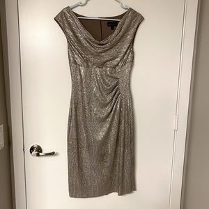 Metallic gold cocktail dress